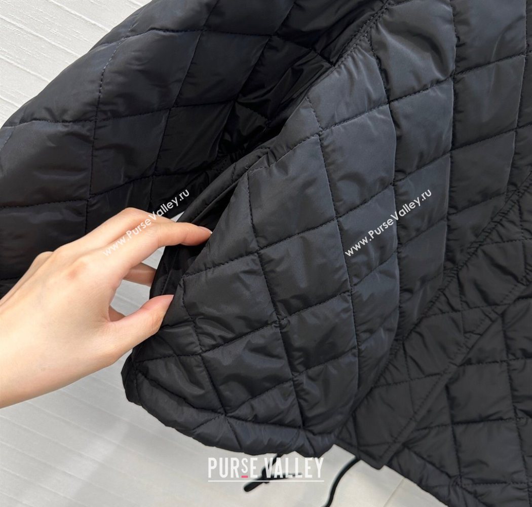 Dior Oblique Padded Short Jacket with Strap Black 2025 DR090404 (QI-250904029)