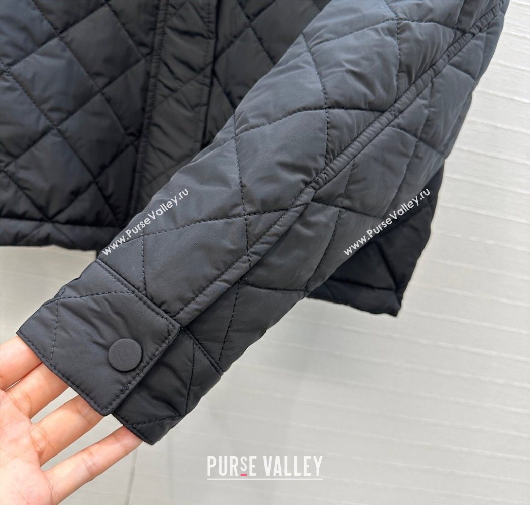 Dior Oblique Padded Short Jacket with Strap Black 2025 DR090404 (QI-250904029)