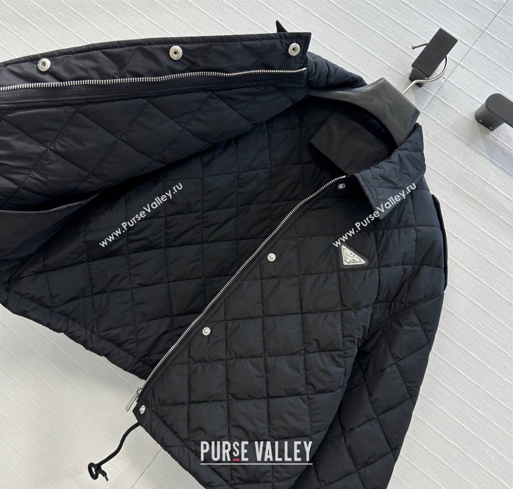 Dior Oblique Padded Short Jacket with Strap Black 2025 DR090404 (QI-250904029)