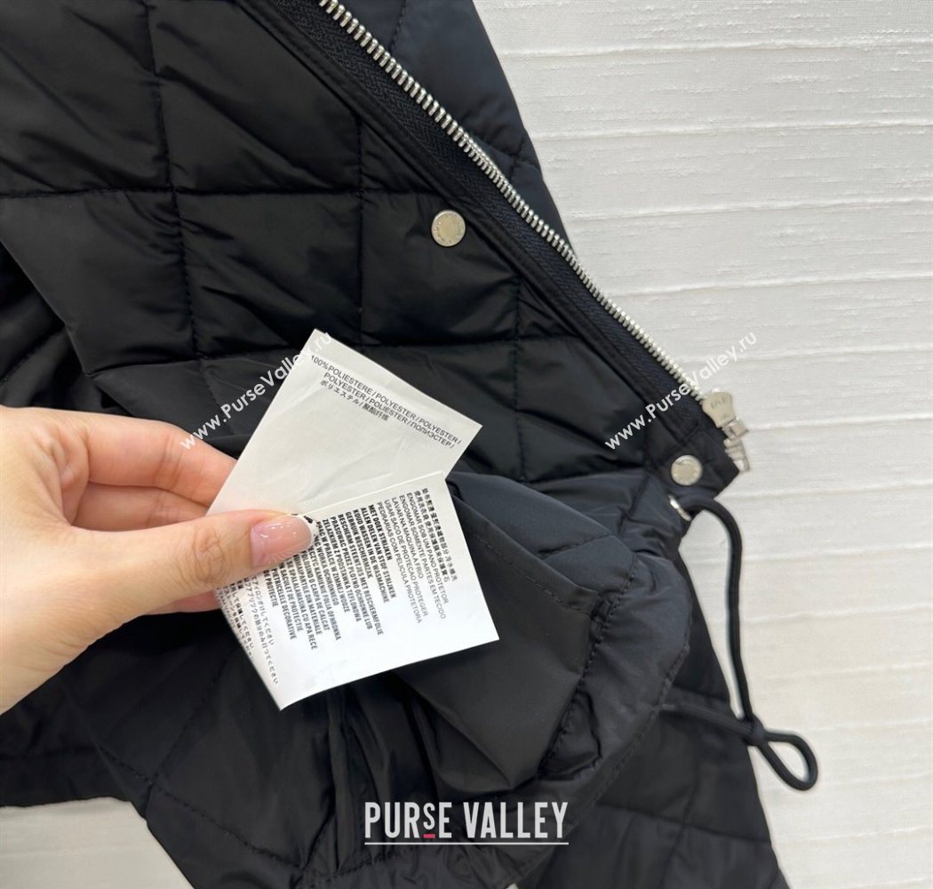 Dior Oblique Padded Short Jacket with Strap Black 2025 DR090404 (QI-250904029)