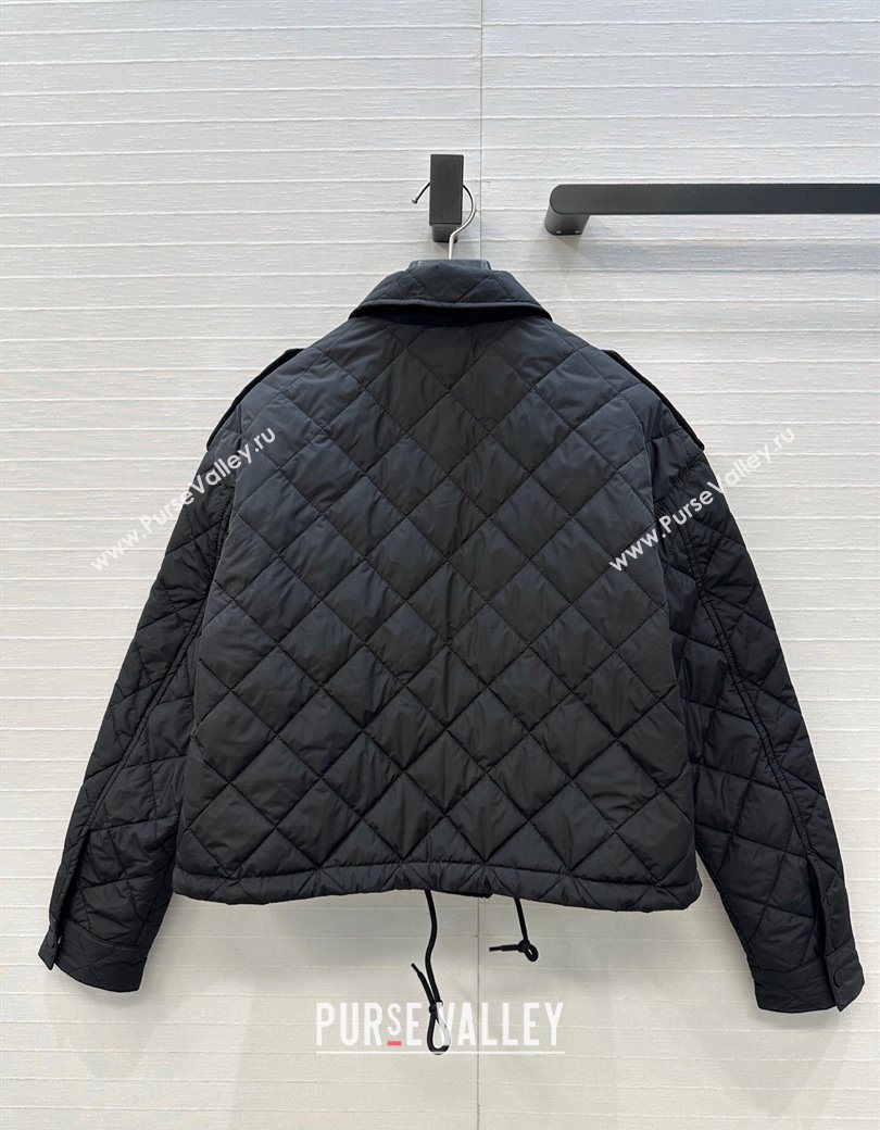 Dior Oblique Padded Short Jacket with Strap Black 2025 DR090404 (QI-250904029)