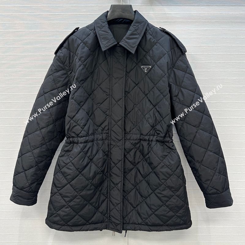 Dior Oblique Padded Short Coat with Strap Black 2025 DR090404 (QI-250904031)