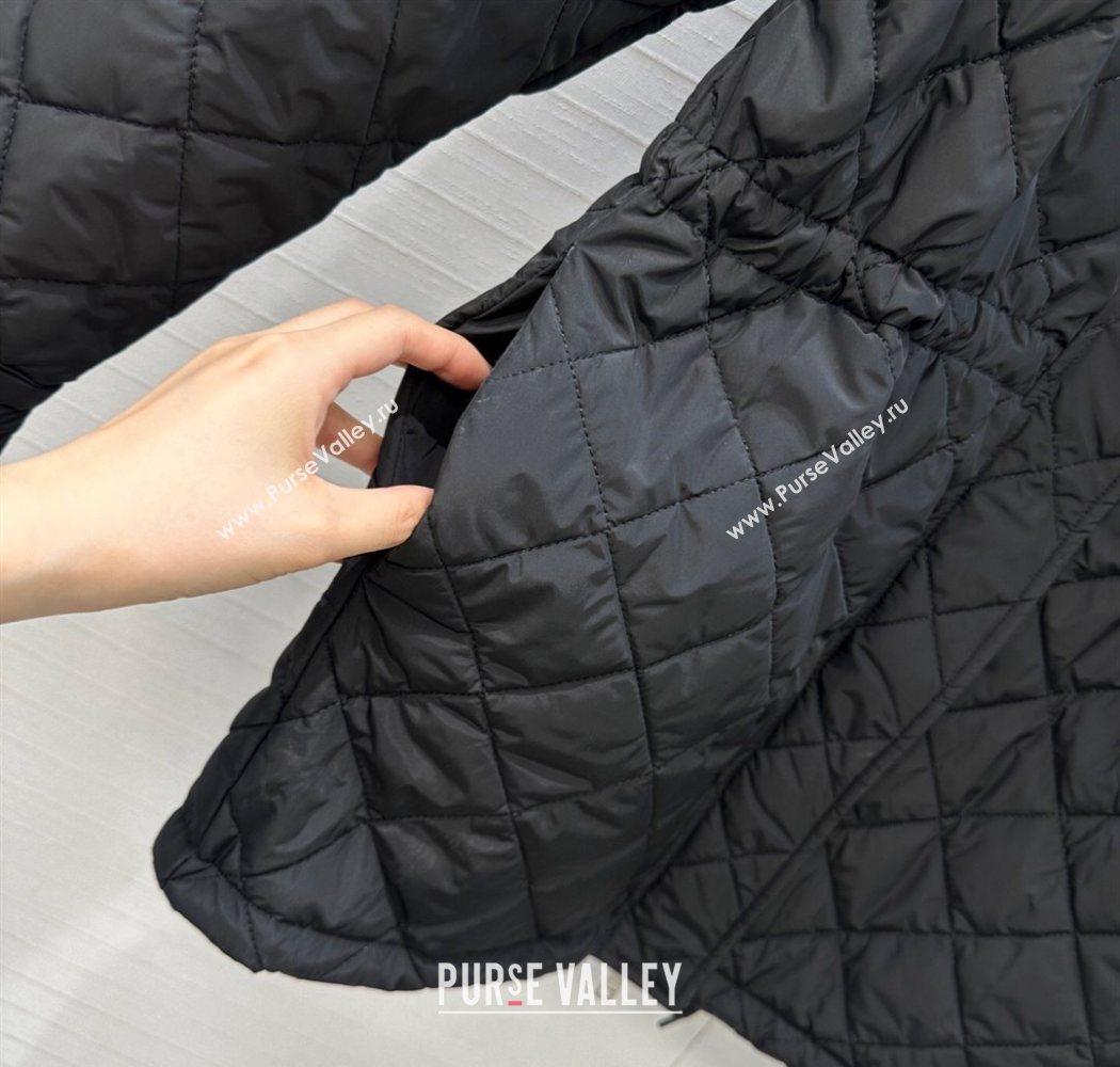 Dior Oblique Padded Short Coat with Strap Black 2025 DR090404 (QI-250904031)