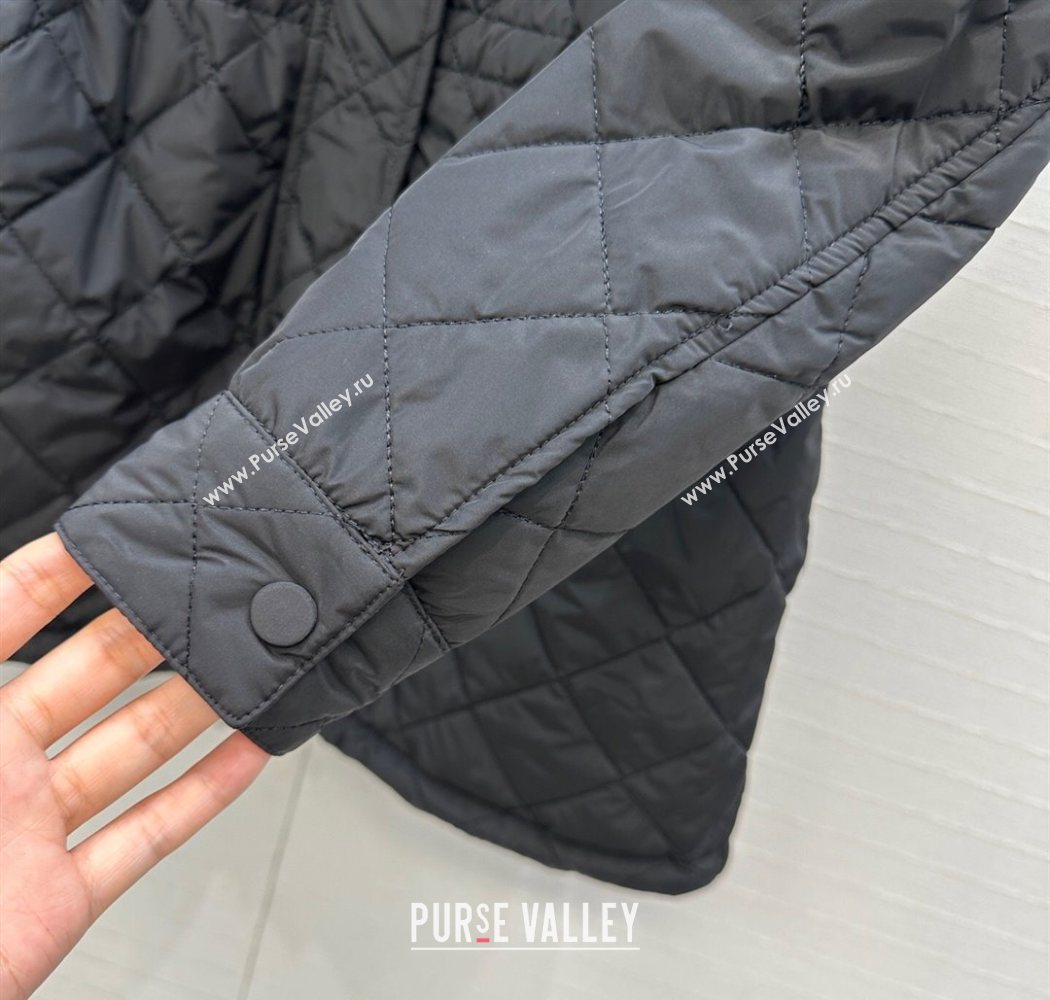 Dior Oblique Padded Short Coat with Strap Black 2025 DR090404 (QI-250904031)