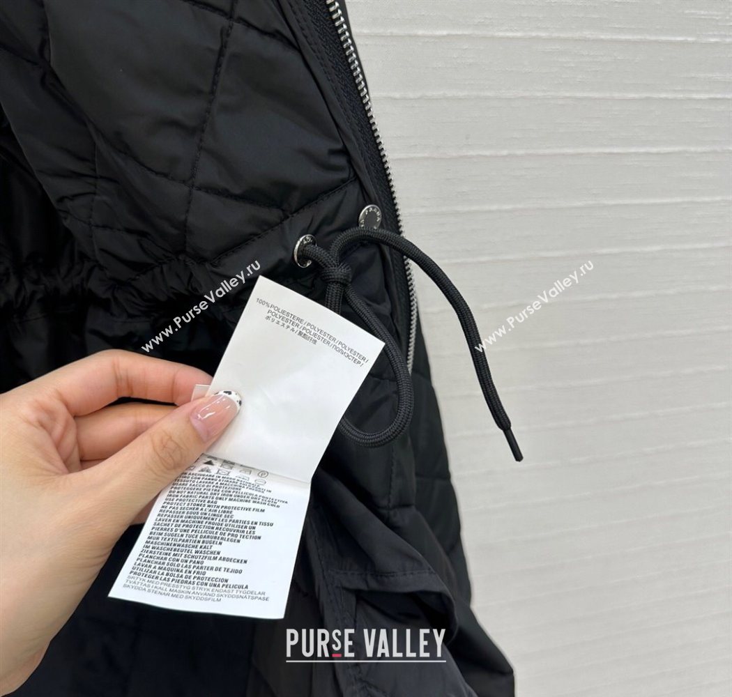 Dior Oblique Padded Short Coat with Strap Black 2025 DR090404 (QI-250904031)