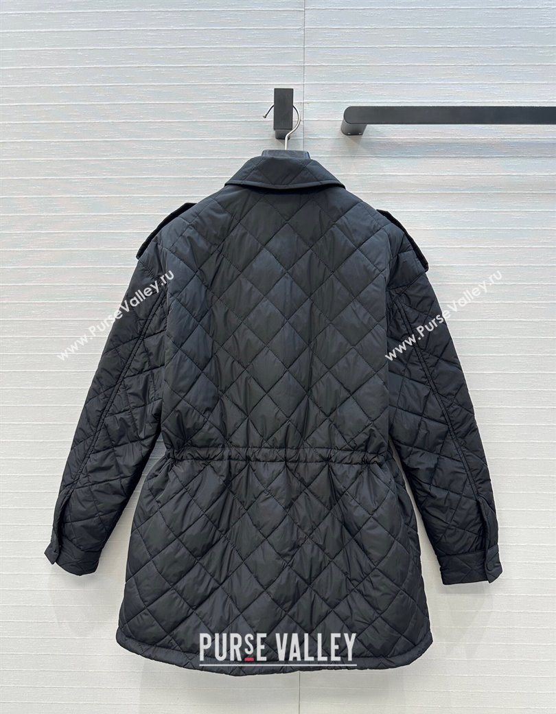 Dior Oblique Padded Short Coat with Strap Black 2025 DR090404 (QI-250904031)