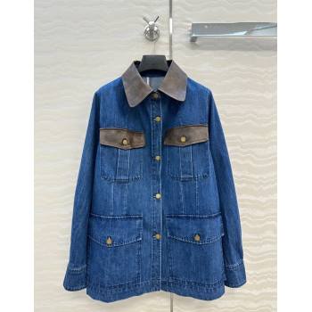 Prada Denim Long Jacket Blue 2025 PR090408 (QI-250904070)