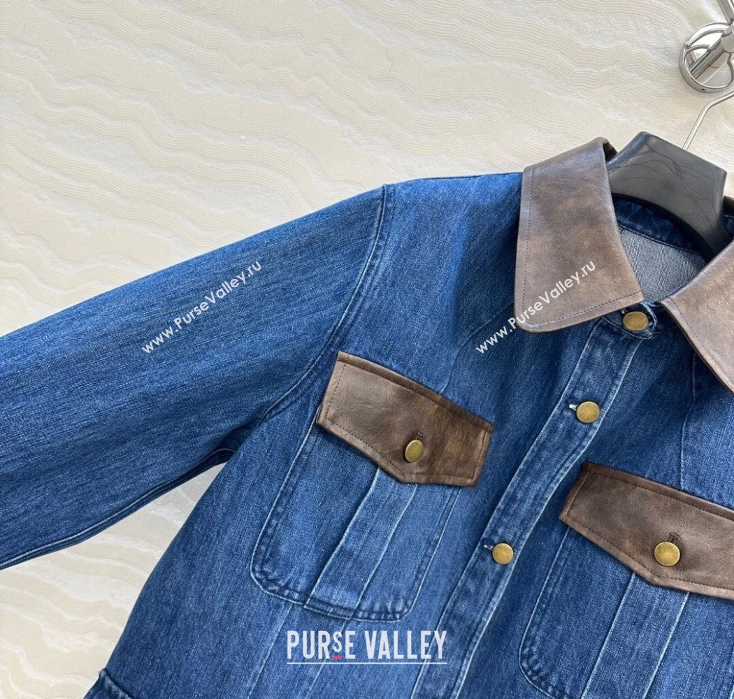 Prada Denim Long Jacket Blue 2025 PR090408 (QI-250904070)