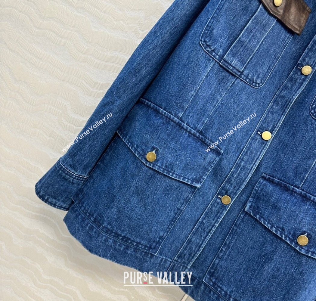 Prada Denim Long Jacket Blue 2025 PR090408 (QI-250904070)