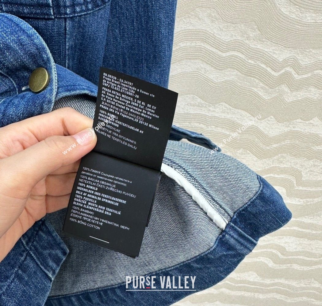 Prada Denim Long Jacket Blue 2025 PR090408 (QI-250904070)