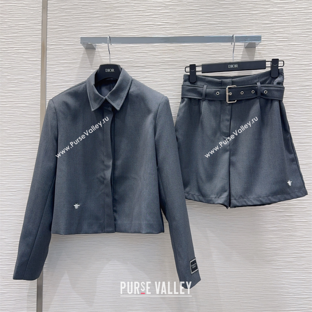 Dior Shirt and Shorts Set Grey 2025 DR090450 (QI-250904105)
