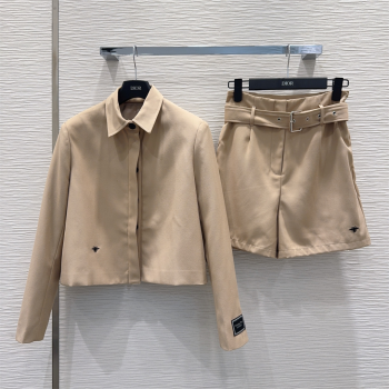 Dior Shirt and Shorts Set Khaki 2025 DR090450 (QI-250904106)