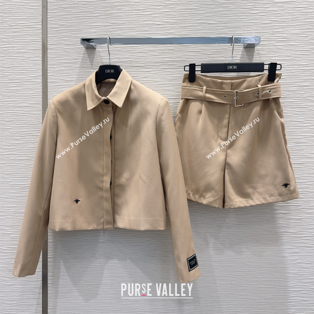 Dior Shirt and Shorts Set Khaki 2025 DR090450 (QI-250904106)