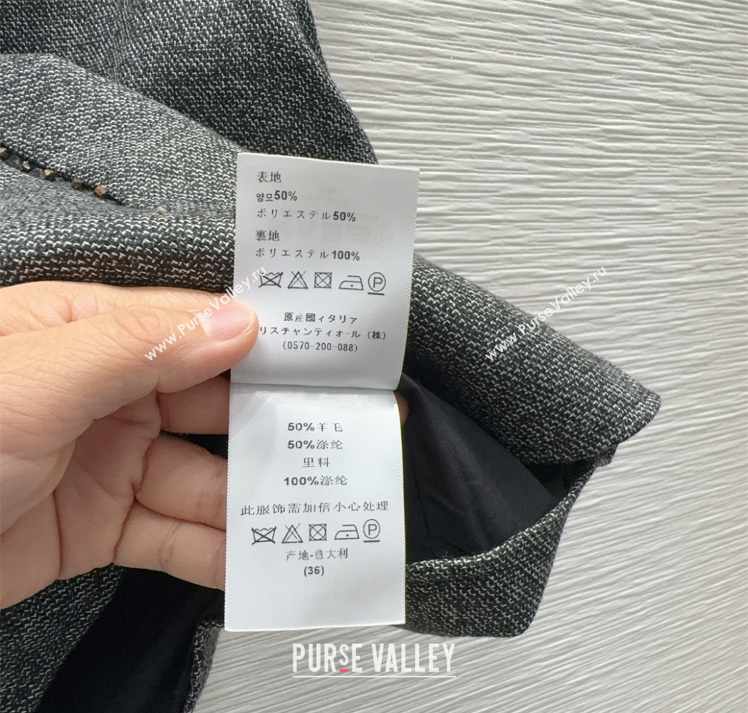 Dior Wool Blend Vest and Skirt Set Dark Grey 2025 DR090440 (QI-250904104)