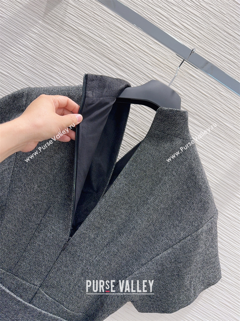 Dior Wool Blend Dress Dark Grey 2025 DR090420 (QI-250904102)