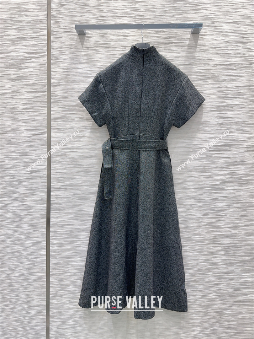 Dior Wool Blend Dress Dark Grey 2025 DR090420 (QI-250904102)