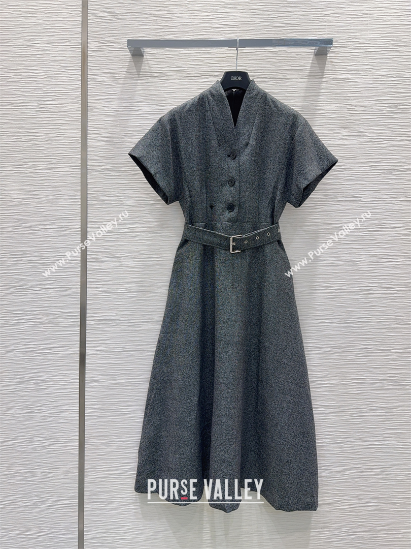 Dior Wool Blend Dress Dark Grey 2025 DR090420 (QI-250904102)
