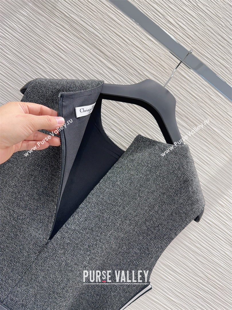 Dior Wool Blend Dress Dark Grey 2025 DR090420 (QI-250904102)