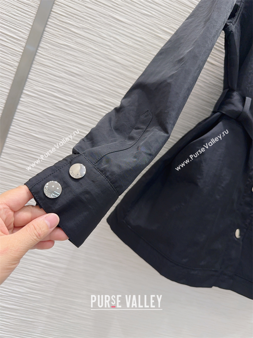 Prada Black Jacket with Belt 2025 PR090409 (QI-250904109)
