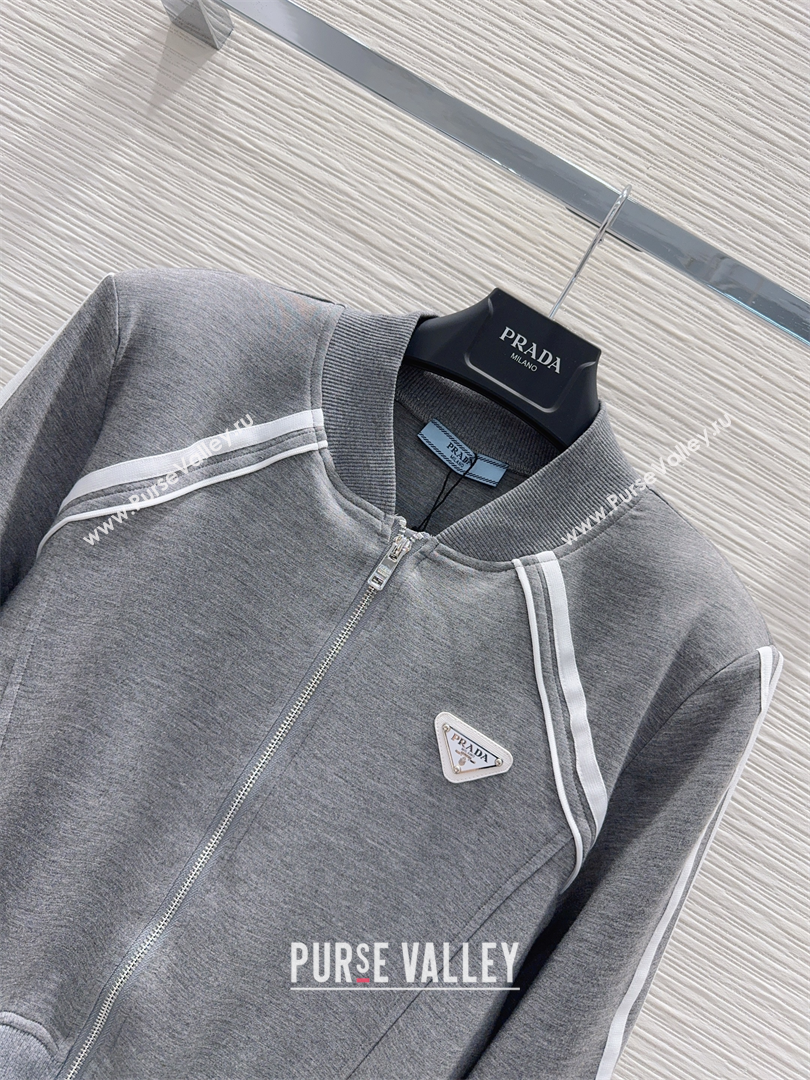 Prada Cotton Jacket Grey 2025 DR090407 (QI-250904107)