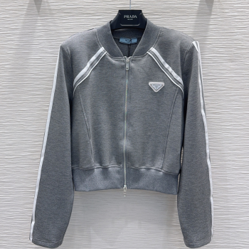Prada Cotton Jacket Grey 2025 DR090407 (QI-250904107)