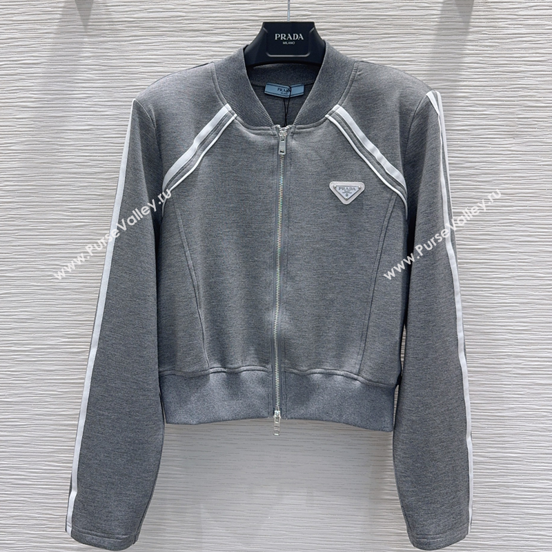 Prada Cotton Jacket Grey 2025 DR090407 (QI-250904107)
