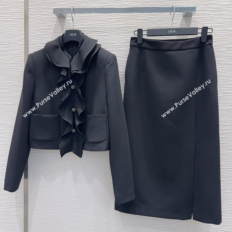 Dior Jacket and Skirt Set Black 2025 PR090410 (QI-250904110)