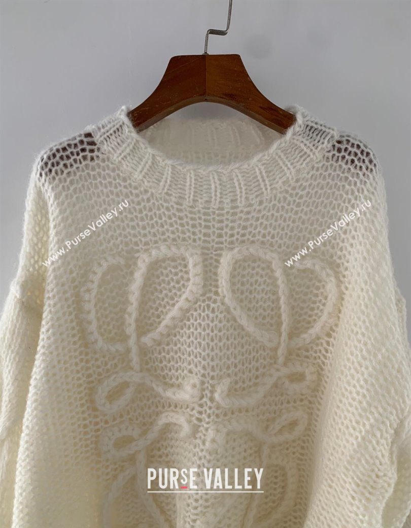 Loewe Mohair Crochet Sweater Ivory White 2025 0904 (QI-250904097)