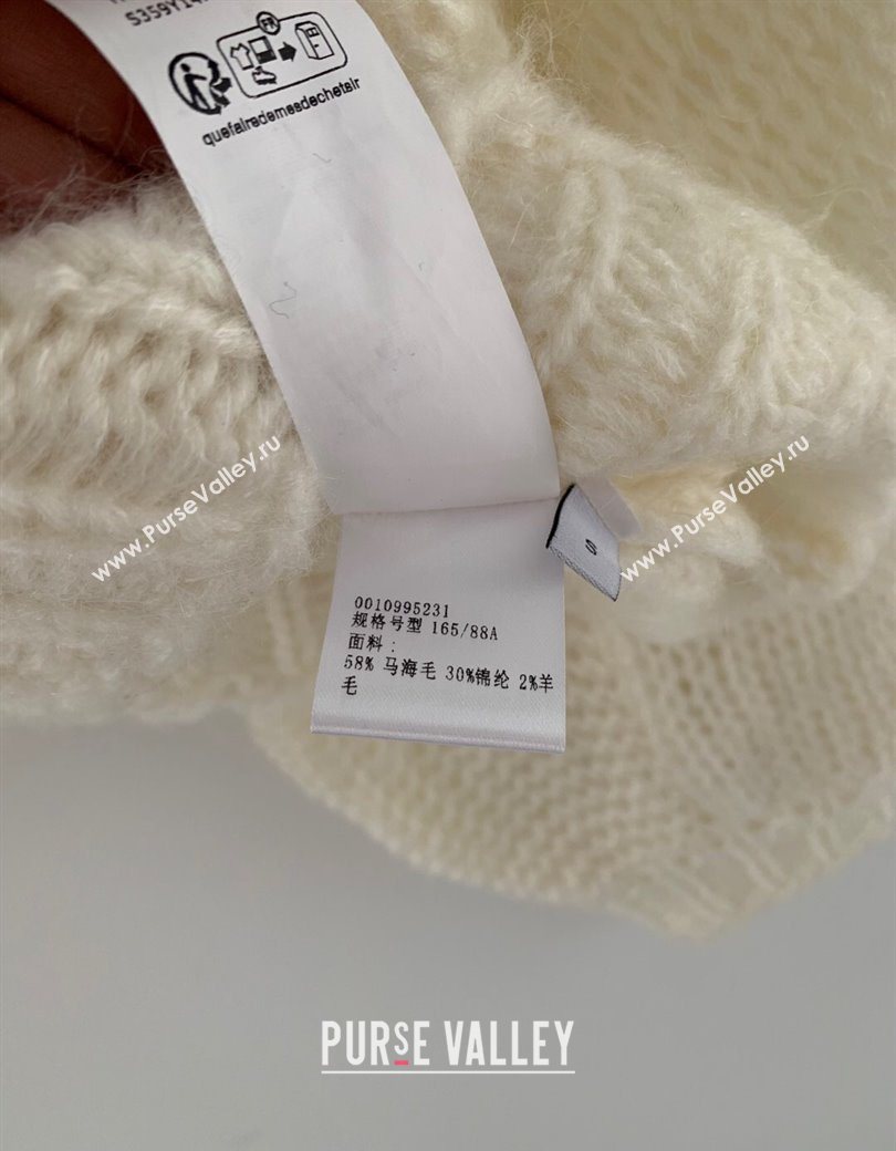 Loewe Mohair Crochet Sweater Ivory White 2025 0904 (QI-250904097)