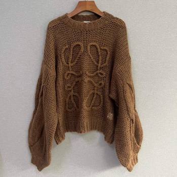 Loewe Mohair Crochet Sweater Brown 2025 0904 (QI-250904098)
