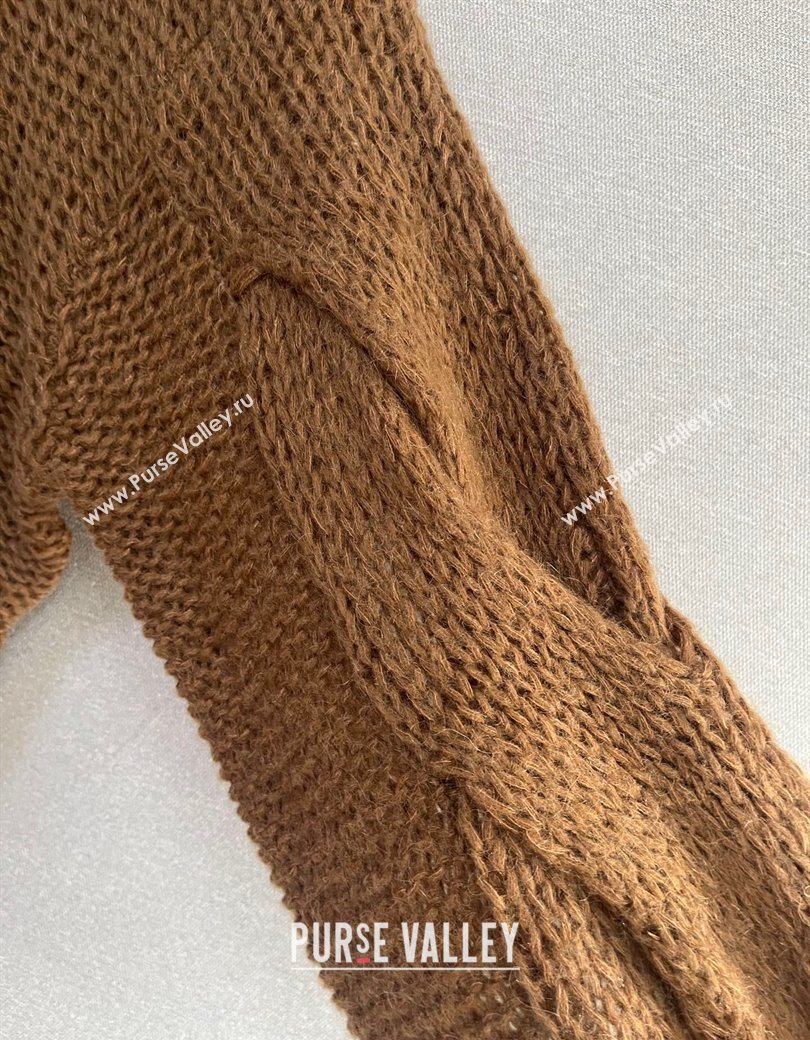 Loewe Mohair Crochet Sweater Brown 2025 0904 (QI-250904098)