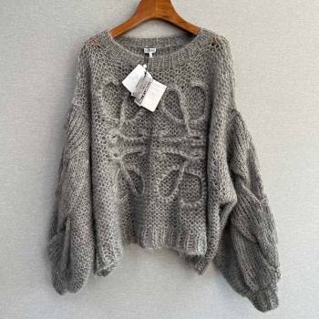 Loewe Mohair Crochet Sweater Grey 2025 0904 (QI-250904099)