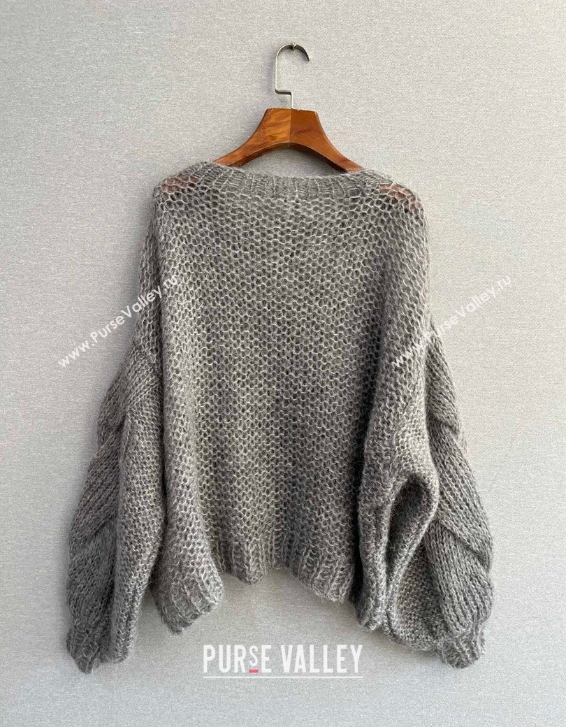 Loewe Mohair Crochet Sweater Grey 2025 0904 (QI-250904099)