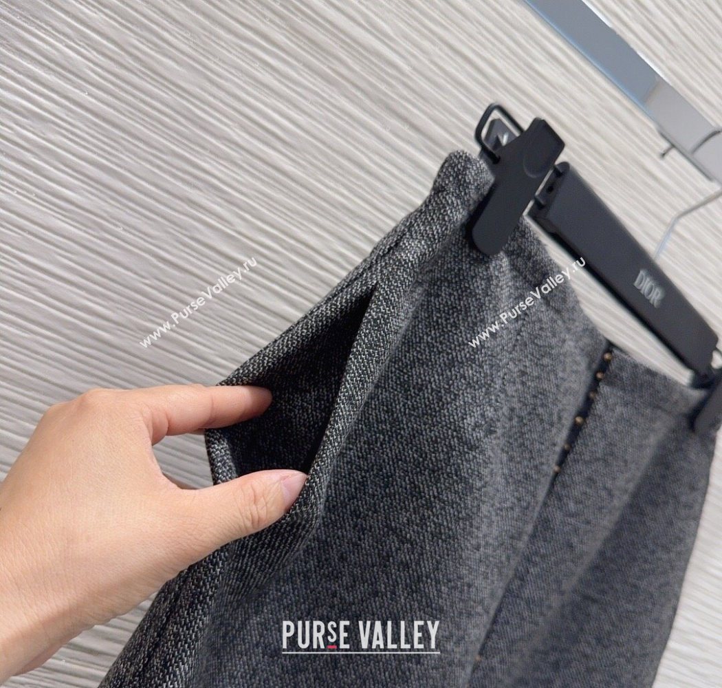 Dior Wool Blend Vest and Skirt Set Dark Grey 2025 DR090440 (QI-250904104)