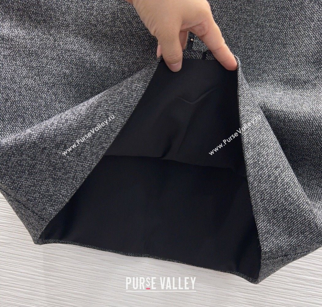 Dior Wool Blend Vest and Skirt Set Dark Grey 2025 DR090440 (QI-250904104)