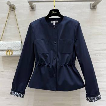 Dior Belted Jacket Blue 2025 DR090415 (QI-250904116)