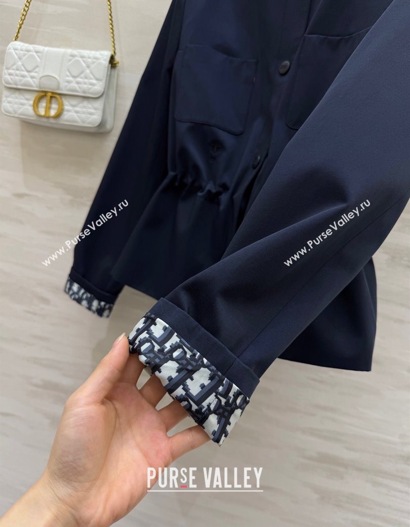 Dior Belted Jacket Blue 2025 DR090415 (QI-250904116)