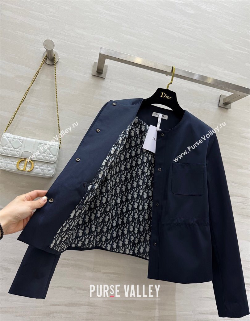 Dior Belted Jacket Blue 2025 DR090415 (QI-250904116)