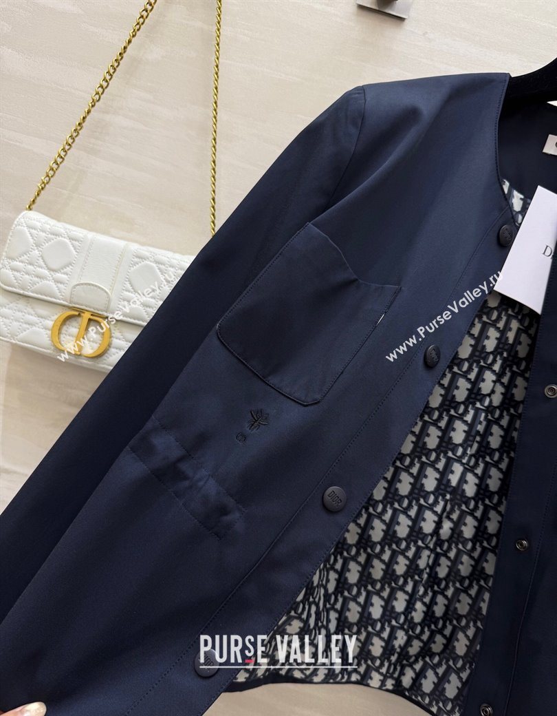 Dior Belted Jacket Blue 2025 DR090415 (QI-250904116)