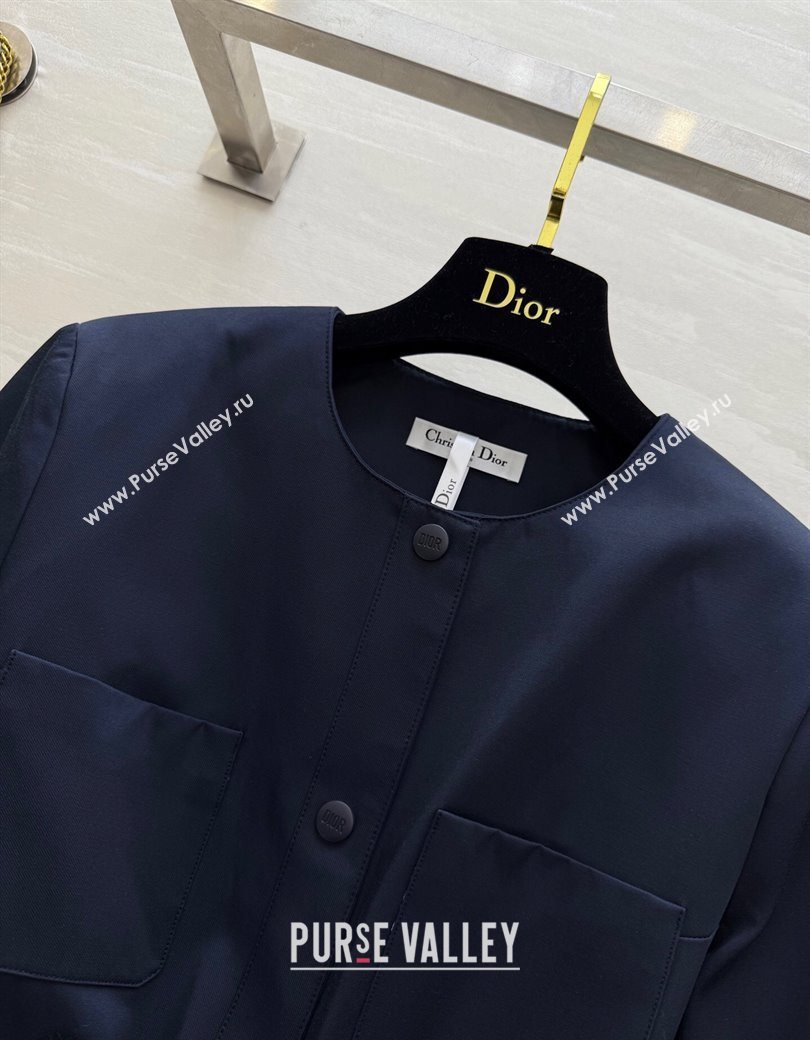 Dior Belted Jacket Blue 2025 DR090415 (QI-250904116)