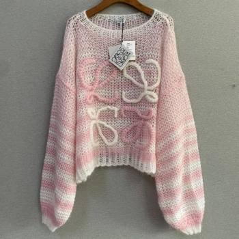 Loewe Mohair Crochet Sweater Light Pink 2025 0904 (QI-250904091)
