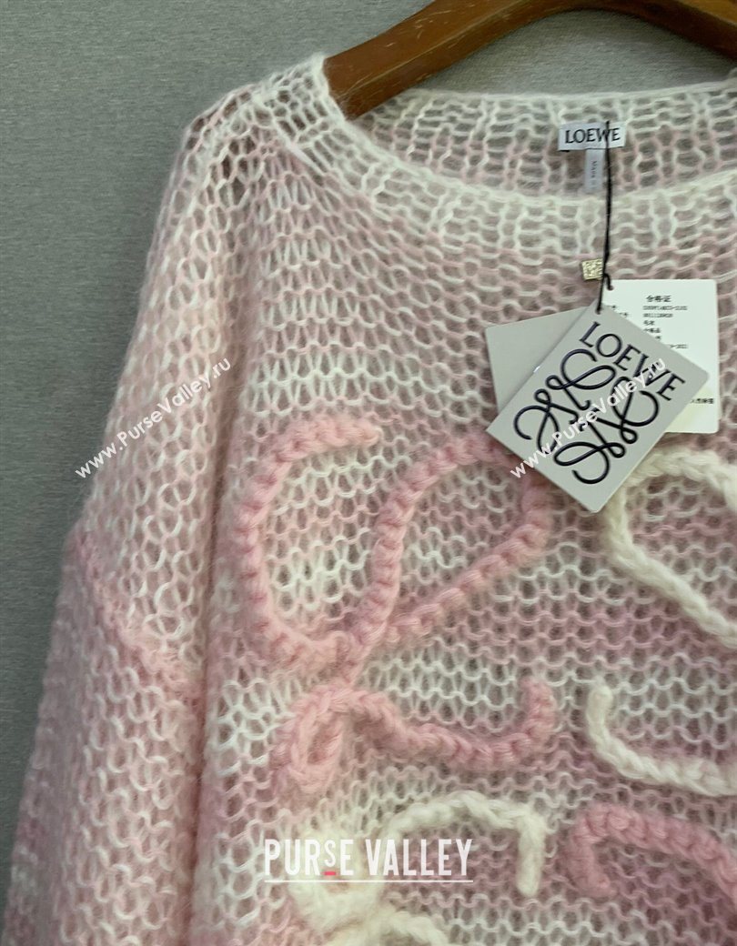 Loewe Mohair Crochet Sweater Light Pink 2025 0904 (QI-250904091)