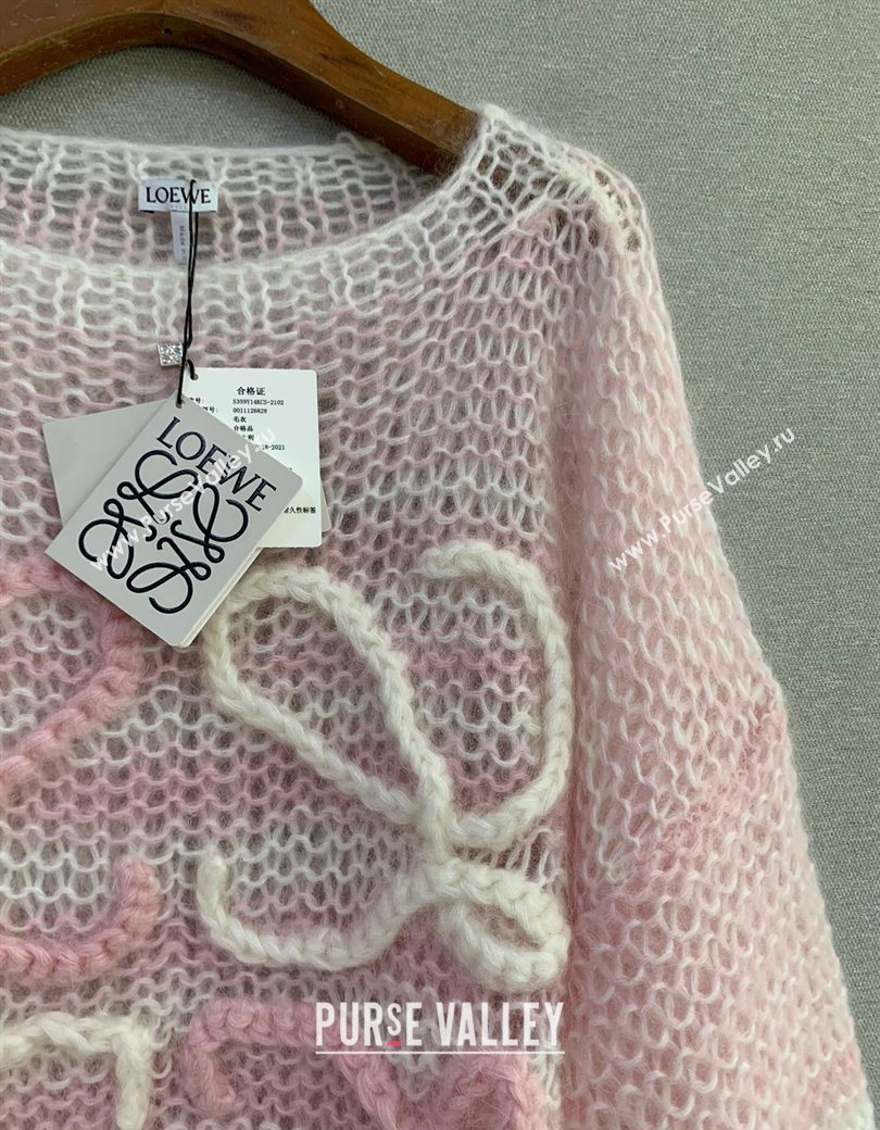 Loewe Mohair Crochet Sweater Light Pink 2025 0904 (QI-250904091)