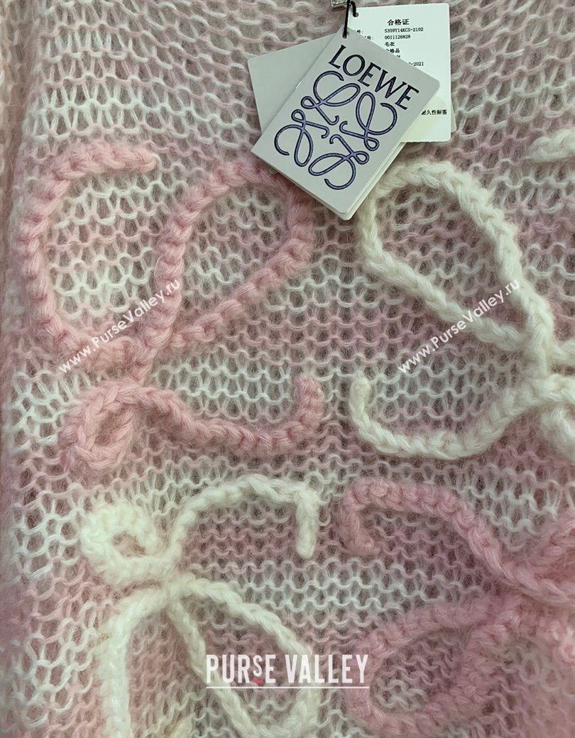 Loewe Mohair Crochet Sweater Light Pink 2025 0904 (QI-250904091)