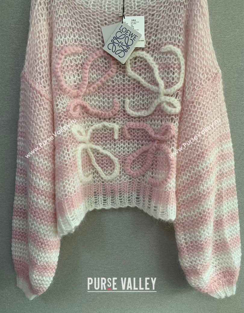 Loewe Mohair Crochet Sweater Light Pink 2025 0904 (QI-250904091)