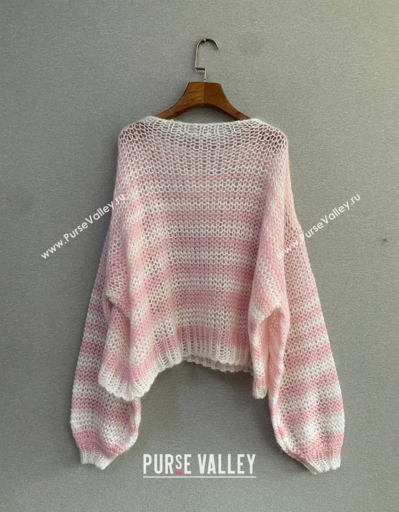 Loewe Mohair Crochet Sweater Light Pink 2025 0904 (QI-250904091)