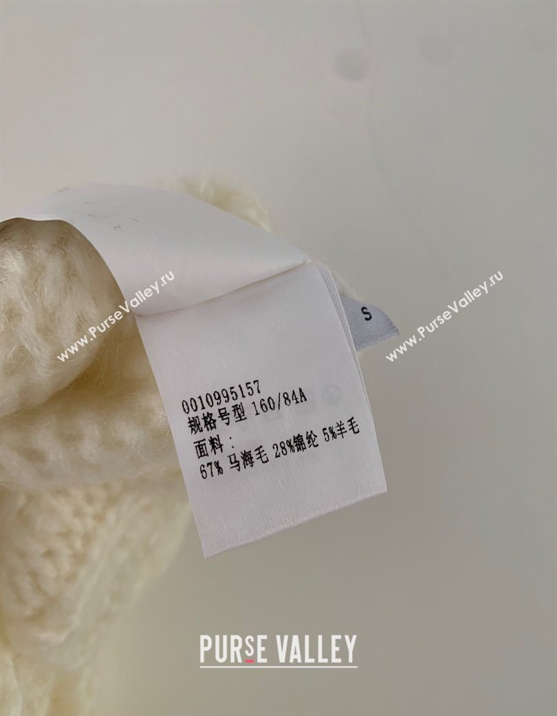 Loewe Mohair Crochet Cardigan Ivory White 2025 0904 (QI-250904095)