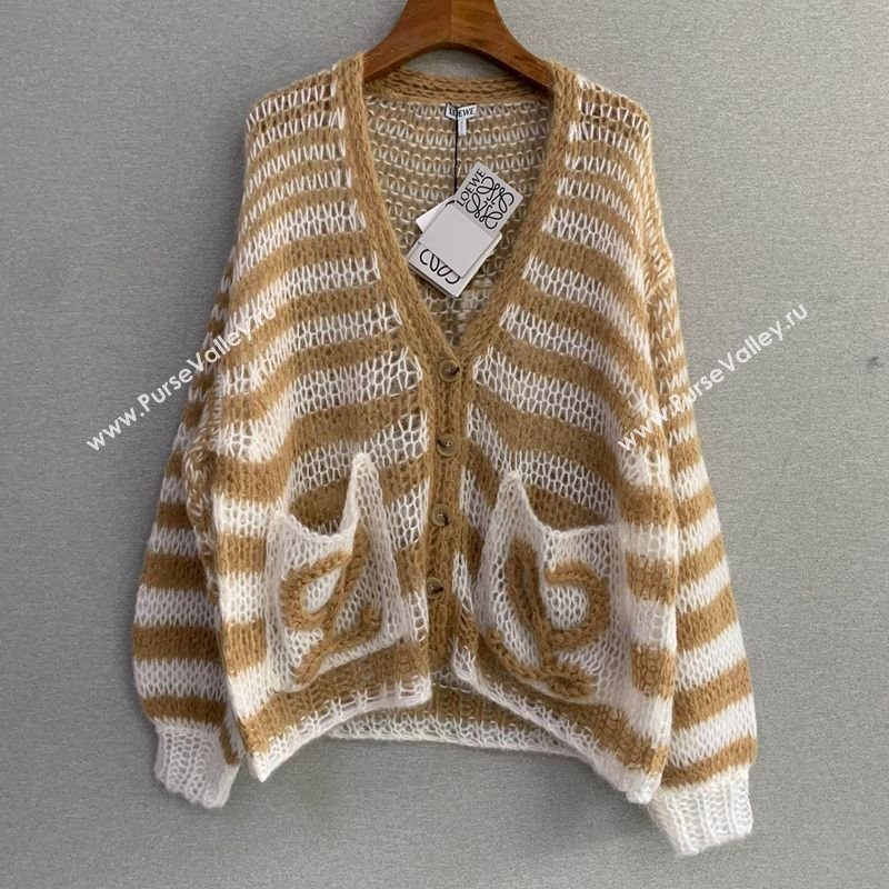 Loewe Mohair Crochet Cardigan White/Beige 2025 0904 (QI-250904096)
