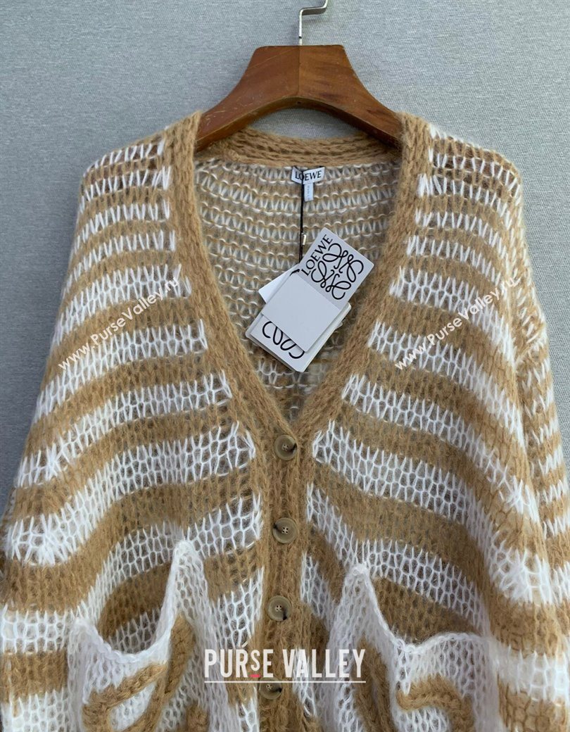Loewe Mohair Crochet Cardigan White/Beige 2025 0904 (QI-250904096)