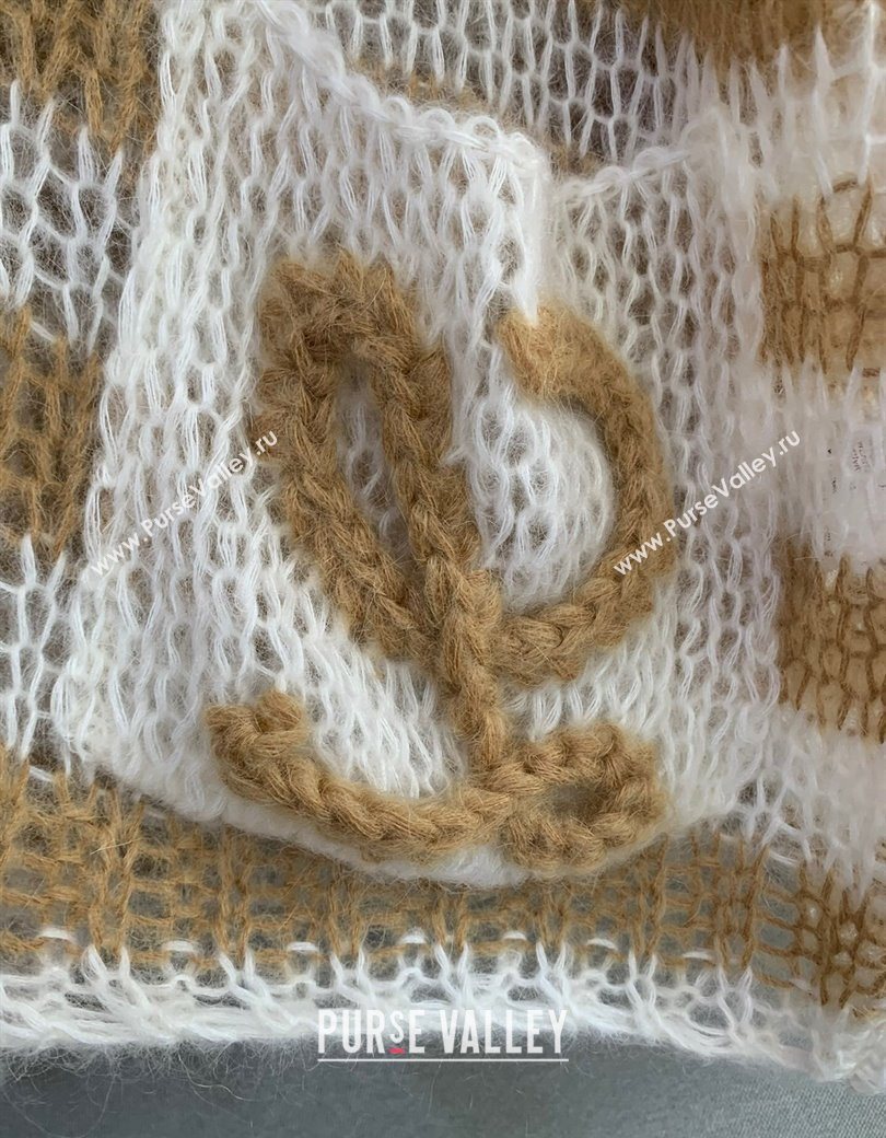 Loewe Mohair Crochet Cardigan White/Beige 2025 0904 (QI-250904096)
